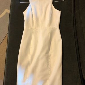 Off white form fitting midi dress